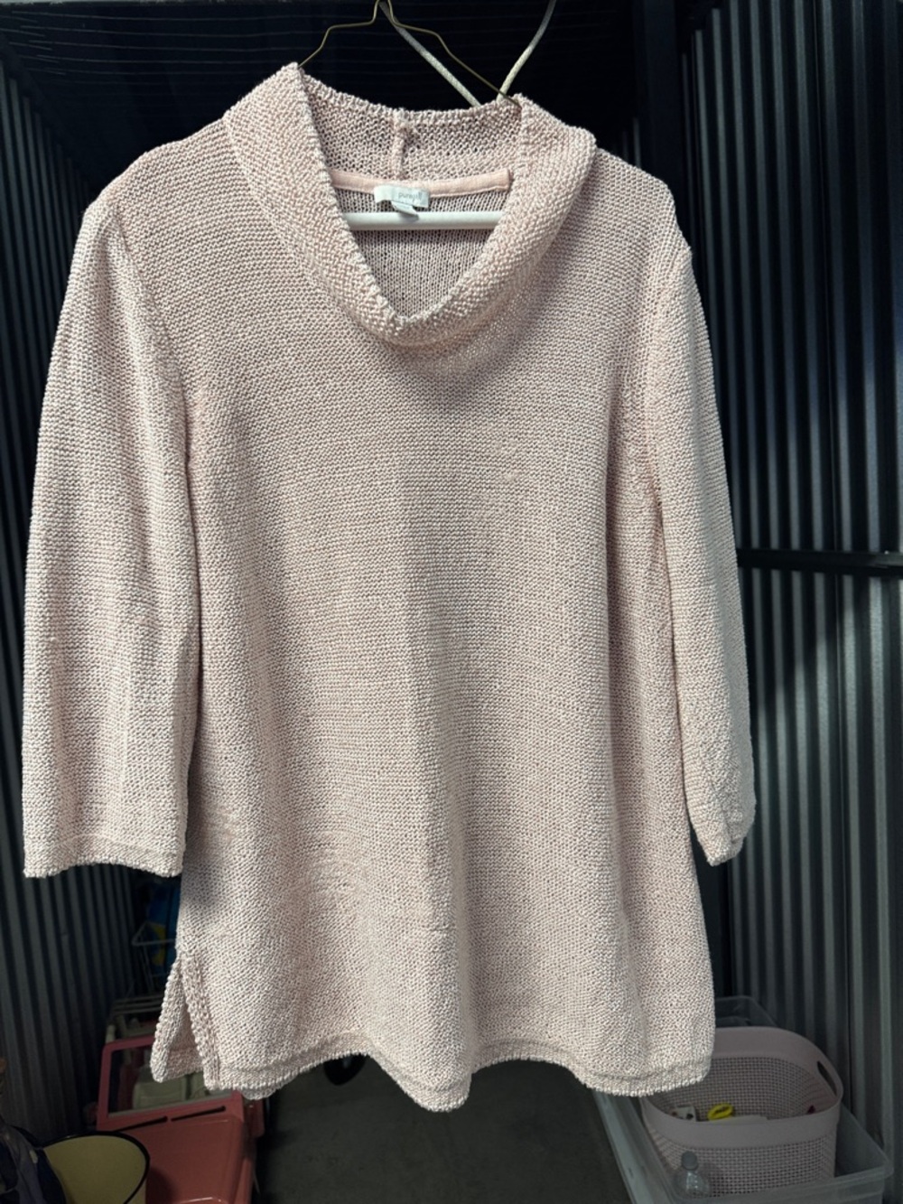 Cozy Cowl Neck Sweater Tunic in Soft Blush Pink